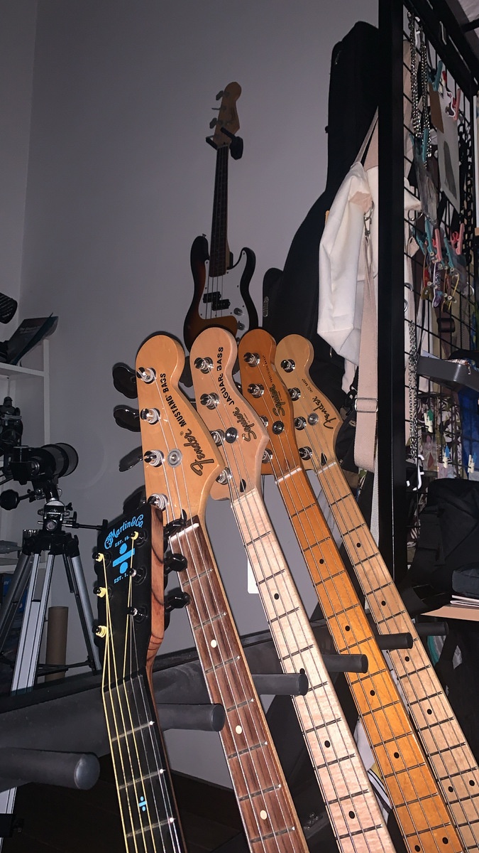 Fender Bass Rig by cosinewave featuring Martin LX1E Ed Sheeran ÷ Signature Edition, Squier Jaguar Affinity H Bass, and Squier Precision Classic Vibe '50s and 3 more pieces of gear