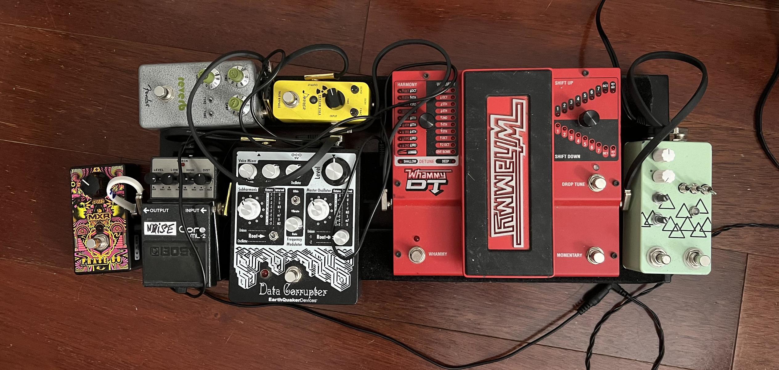 Metal Pedalboard by am_studio featuring Pedaltrain Metro 20, Montreal Assembly Count to Five, and DigiTech Whammy DT and 5 more pieces of gear