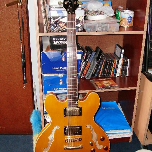 Photo of Vantage V635 in a guitar and closeup