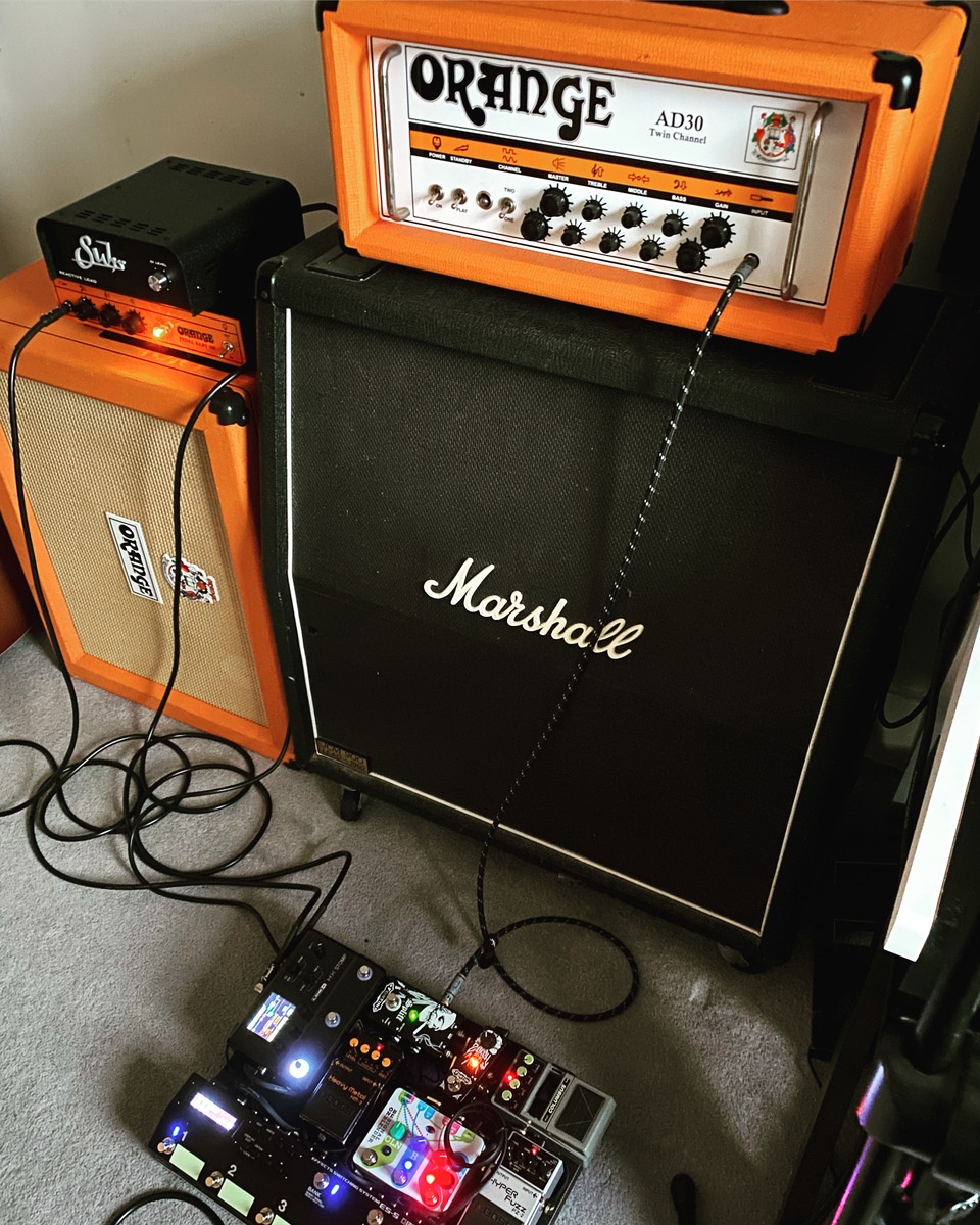 Metal Pedalboard by kikimora featuring Orange Amplifiers AD30HTC 30W Tube Guitar Amp Head, Boss HM-2 Heavy Metal, and Boss FZ-2 Hyper Fuzz and 1 more piece of gear
