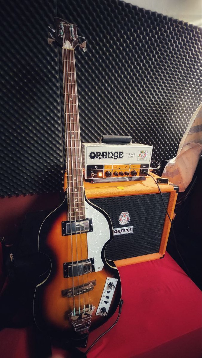 Metal Studio Setup by thenerdbass featuring Orange Terror Bass, Orange OBC112 Bass Cabinet, and Fazley FVB500 Violin Bass