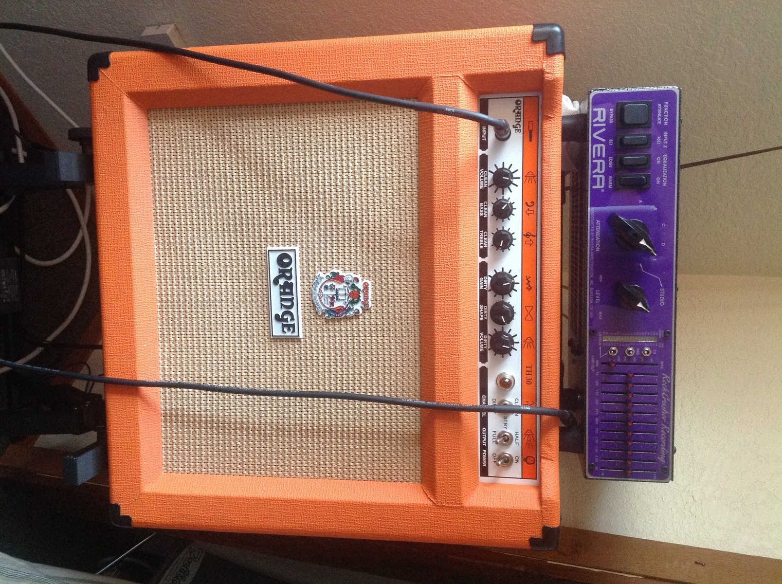 Metal Music Gear Setup by jpiscioneri featuring Orange TH30 and Rivera RockCrusher Recording Power Attenuator/Load Box/ Speaker Emulator