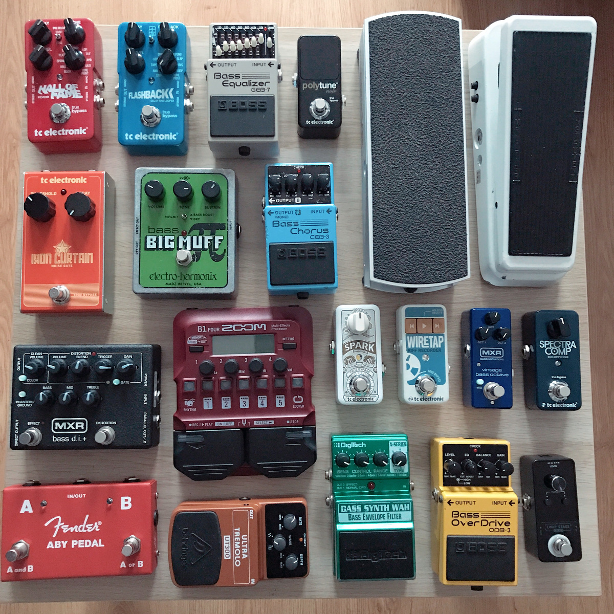 Metal Pedalboard by alex_coma86 featuring DigiTech X-Series Bass Synth Wah, Zoom B1 Four, and Dunlop Cry Baby 105Q Bass Wah and 17 more pieces of gear