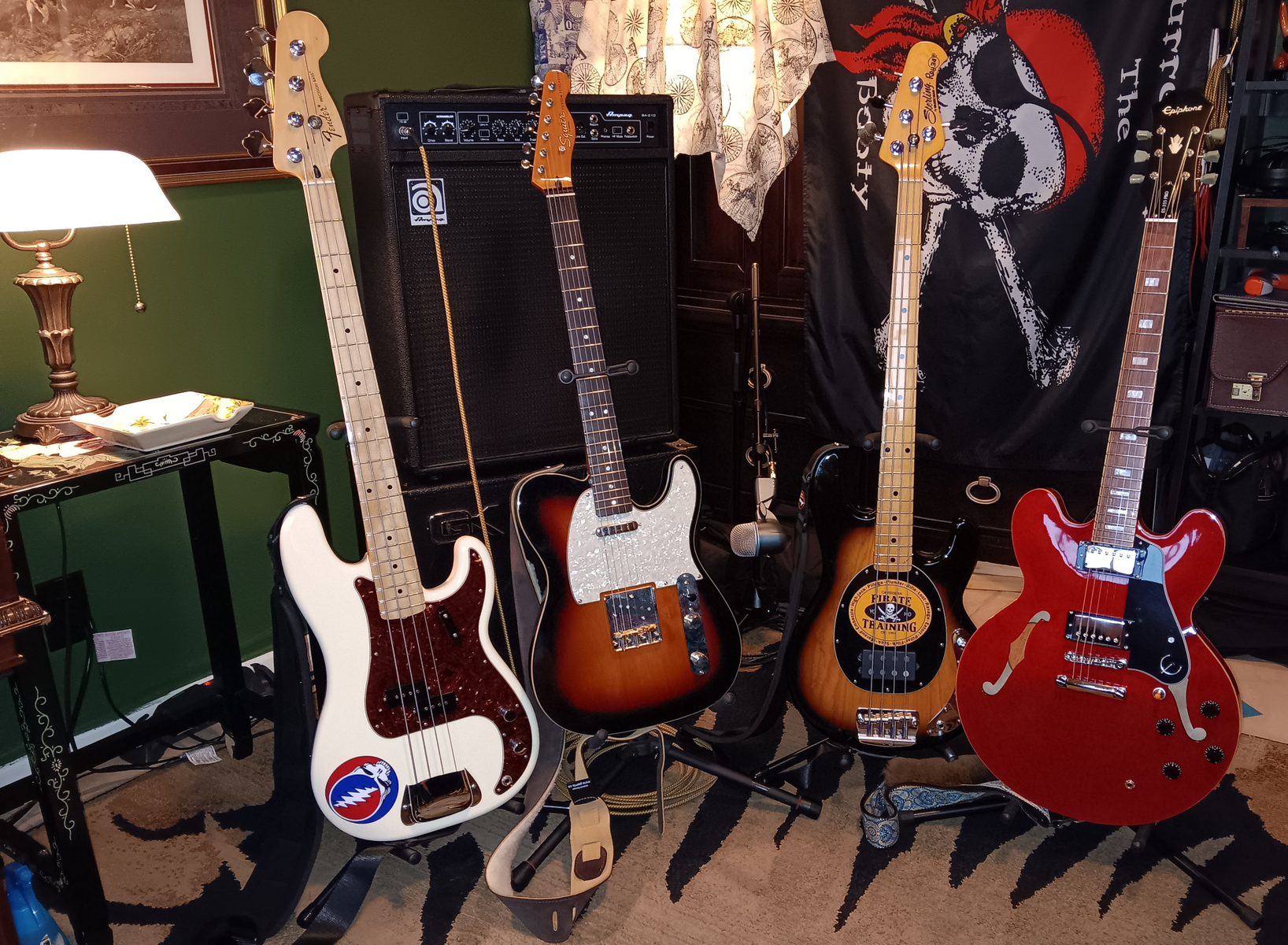 Bass Rig by jeremy_crockett featuring Squier Classic Vibe 60s Telecaster Custom, Sterling by Music Man Ray34CA, and Epiphone Limited Edition ES-335 PRO and 1 more piece of gear