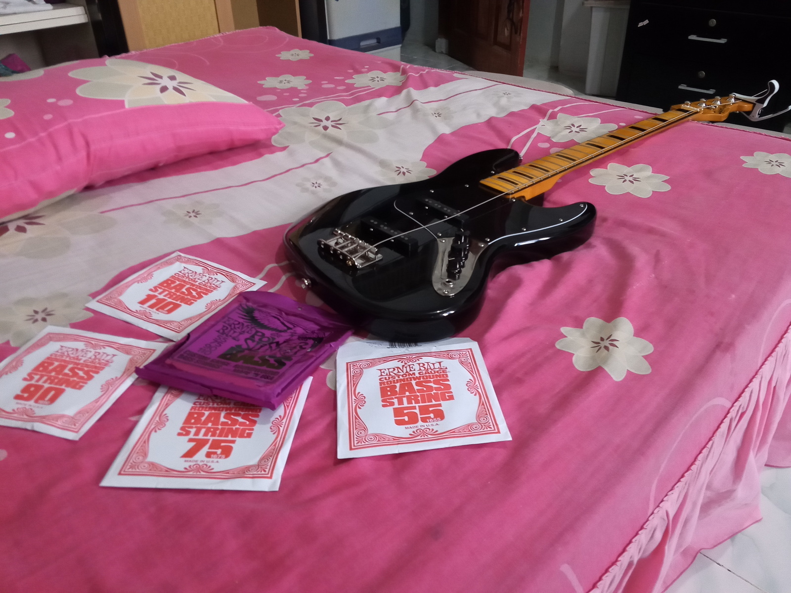 Metal Bass Rig by antagonist_official featuring Ernie Ball Power Slinky Bass Strings (55-110) and Squier Jazz Classic Vibe '70s