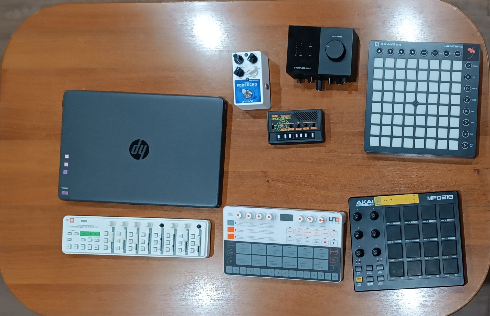 Live Rig by xy_r featuring Akai MPD218, Korg nanoKONTROL2, and Novation Launchpad Mk2 and 4 more pieces of gear