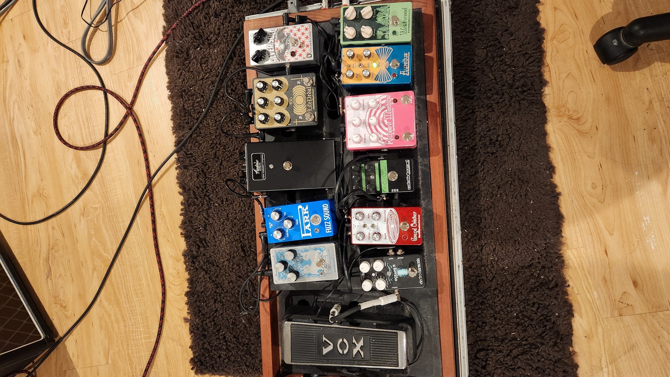 EarthQuaker Devices Pedalboard by mike_ramone featuring Vox V847A Wah, Electro-Harmonix Oceans 11, and EarthQuaker Devices Grand Orbiter V3 and 8 more pieces of gear