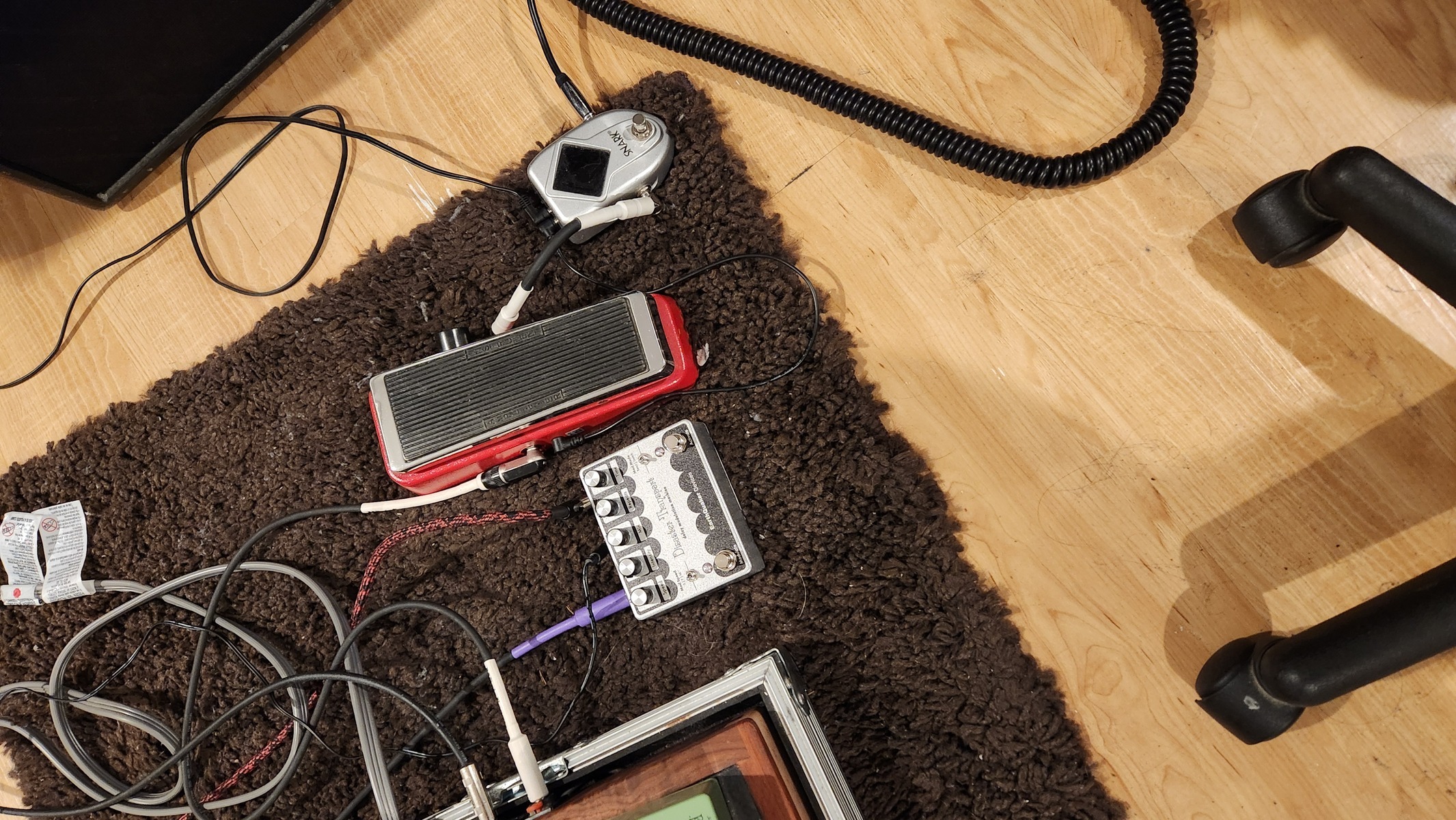 Metal Pedalboard by mike_ramone featuring EarthQuaker Devices Disaster Transport Legacy Reissue Delay Modulation Machine Delay Pedal, Dunlop JD-4S Rotovibe, and Snark SN10S