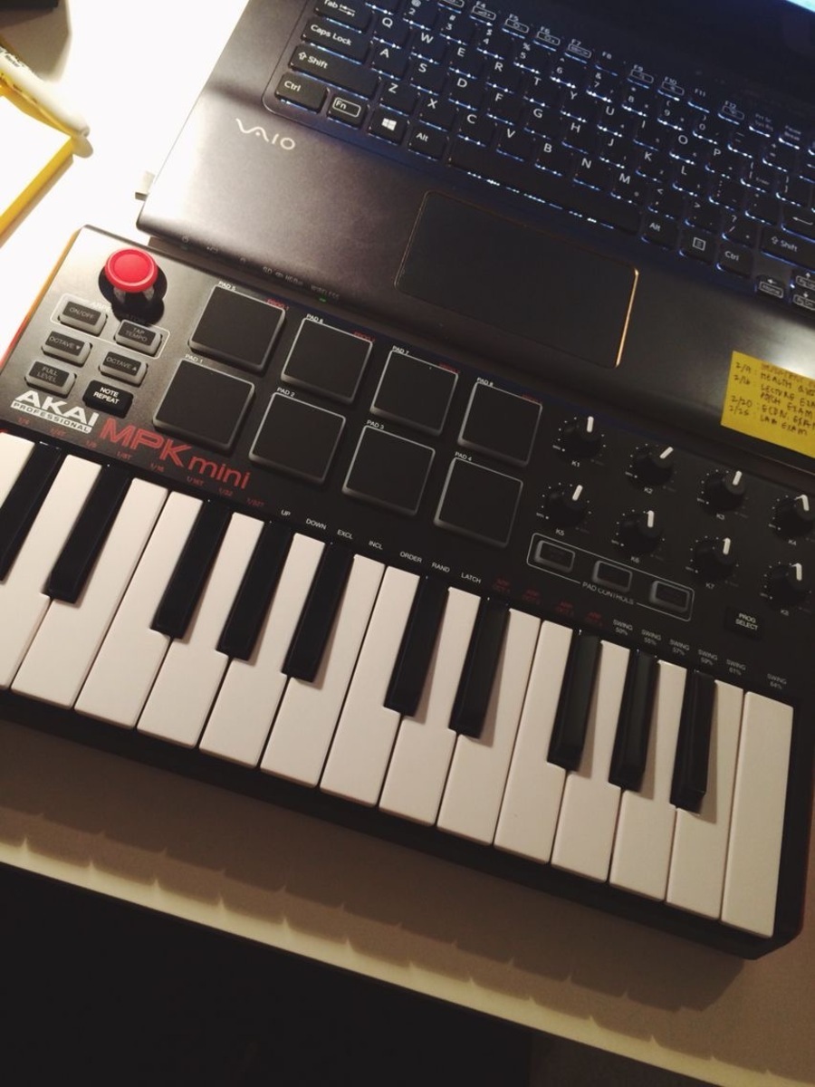 Studio Setup by bgknoccout featuring Akai Professional MPK Mini Mk3