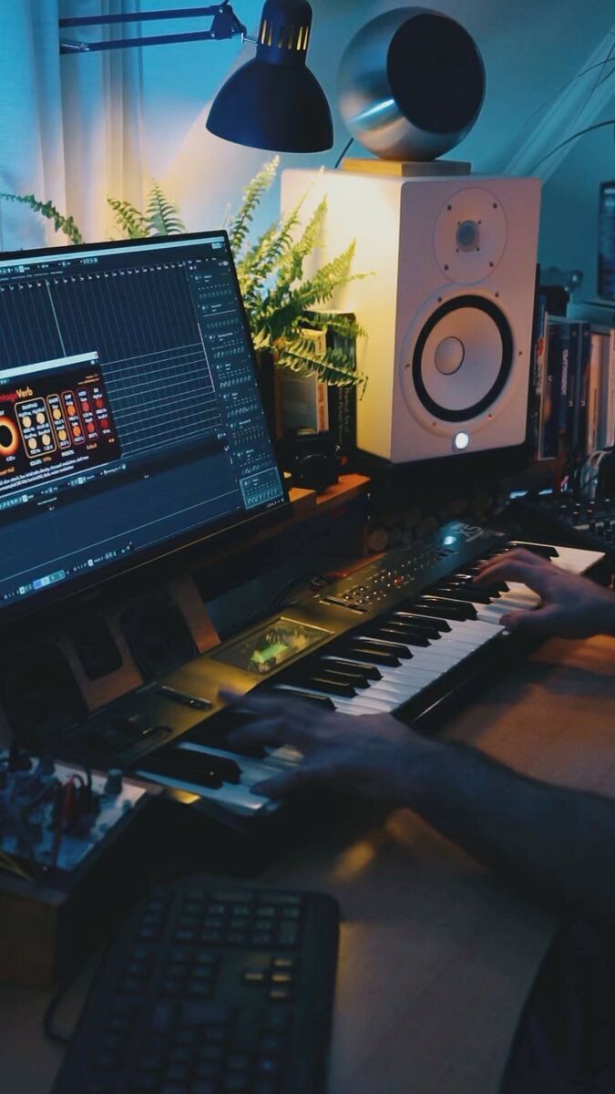 Electronic Synth Setup by compilerbau featuring Korg X5, Yamaha HS8 W, and Valhalla VintageVerb and 1 more piece of gear