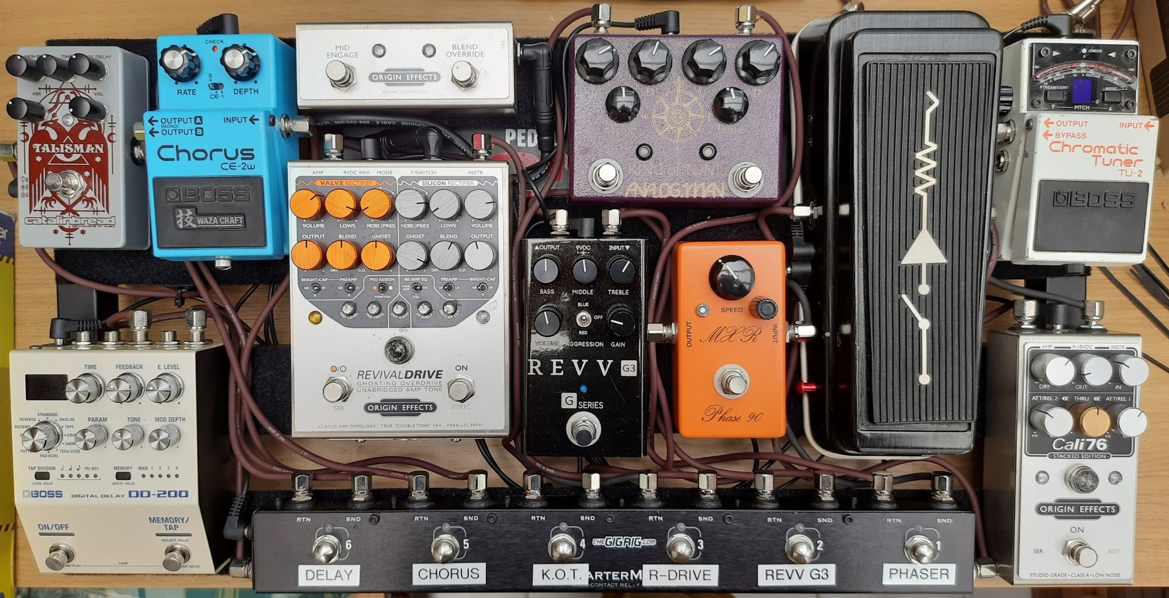 Music Gear Setup by martin_luckhurst featuring Origin Effects RevivalDRIVE Ghosting Overdrive, Origin Effects Cali76 Compact Deluxe, and Boss TU-2 Chromatic Tuner and 8 more pieces of gear