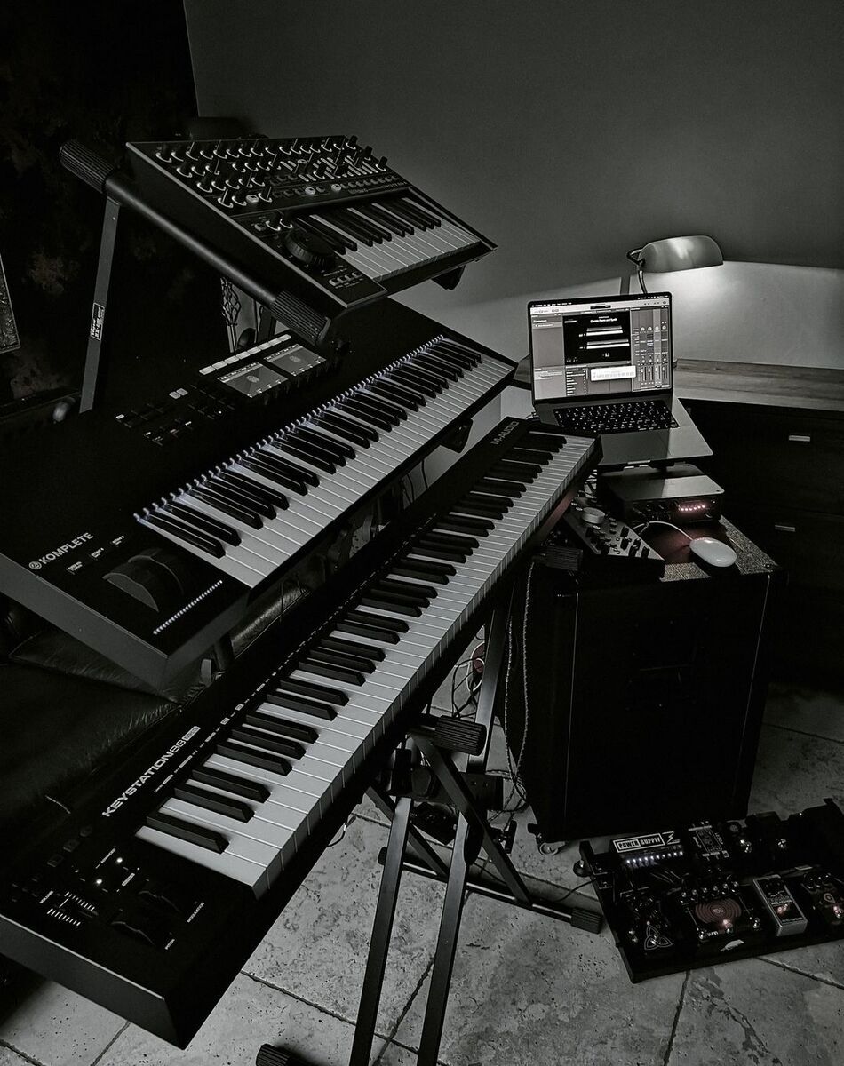 Pedalboard by dave_weiss featuring Native Instruments Komplete Kontrol S61 MK2, Roland AIRA SYSTEM-1, and M-Audio Keystation 88 MK3 88-key Keyboard Controller and 7 more pieces of gear