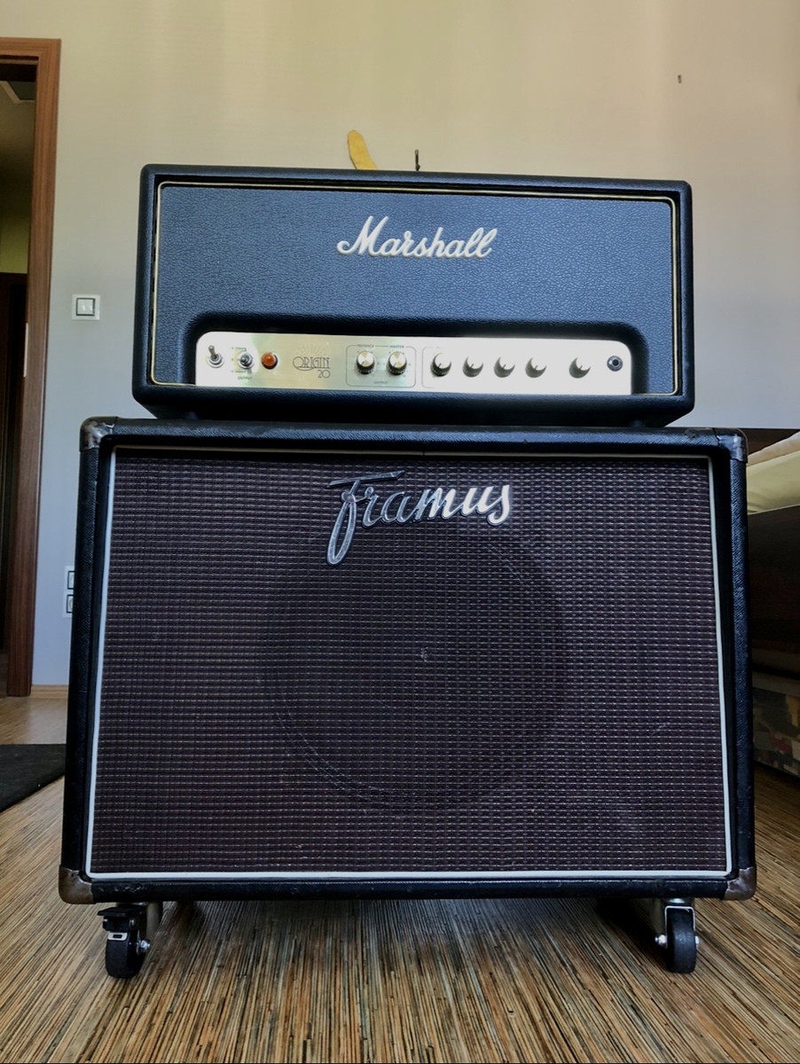 Framus Studio Setup by caramel featuring Marshall Origin 50H Head and Framus CS30 (Ruby Riot) matching 2x12 cab
