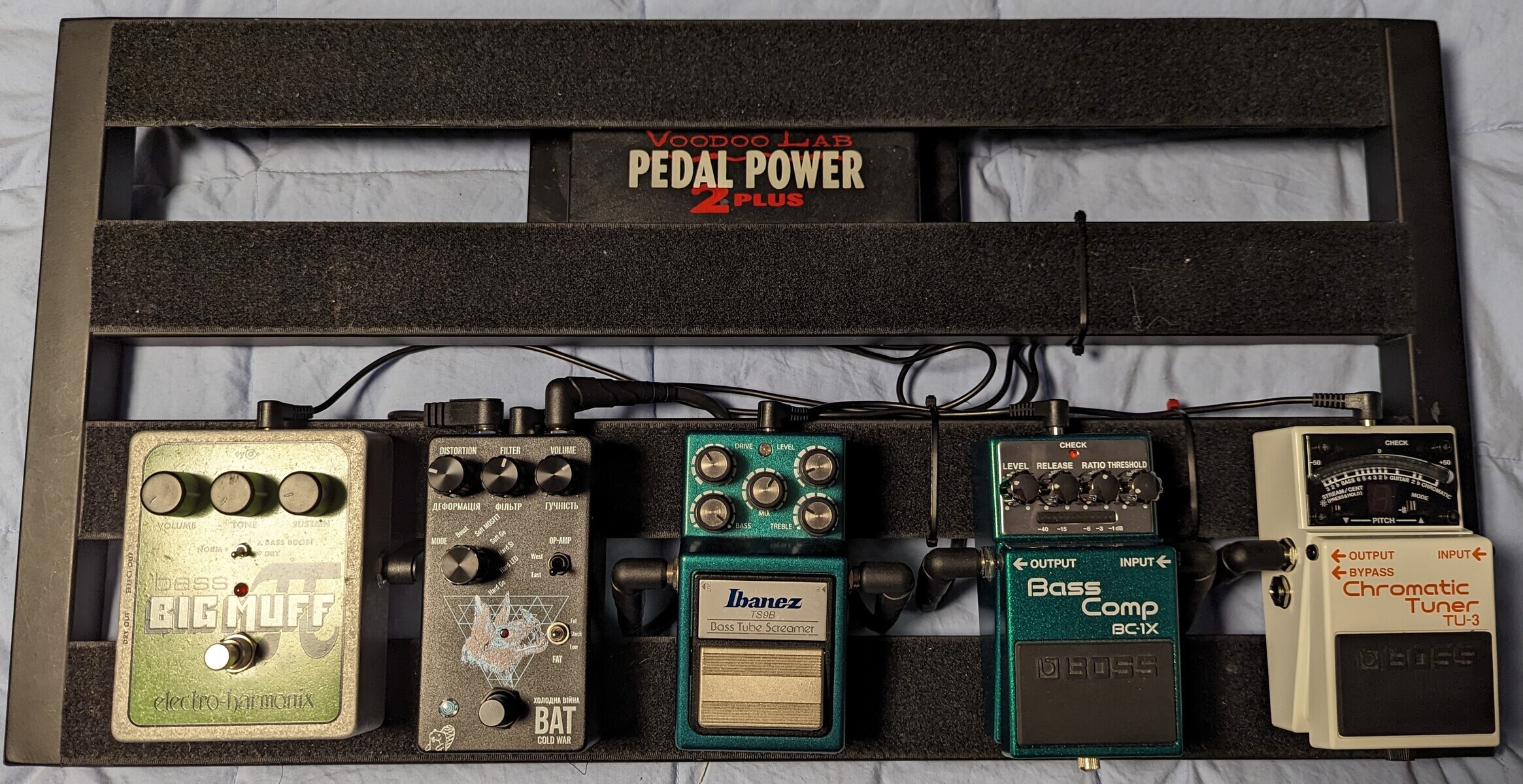 Pedalboard by gw2 featuring Pedaltrain 2, Voodoo Lab Pedal Power 2 PLUS, and Boss TU-3 Chromatic Tuner and 4 more pieces of gear