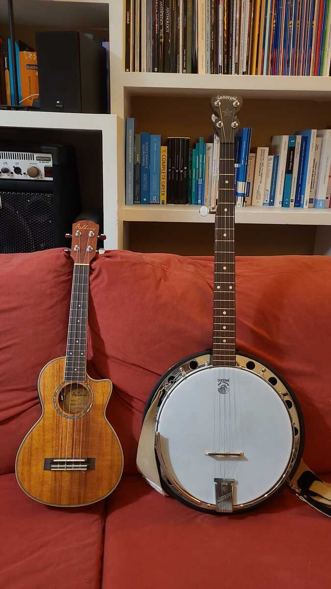 Deering Music Gear Setup by aravin_dhillon featuring Tenor Ashbury Ukulele GR35016 and Deering Deluxe Banjo