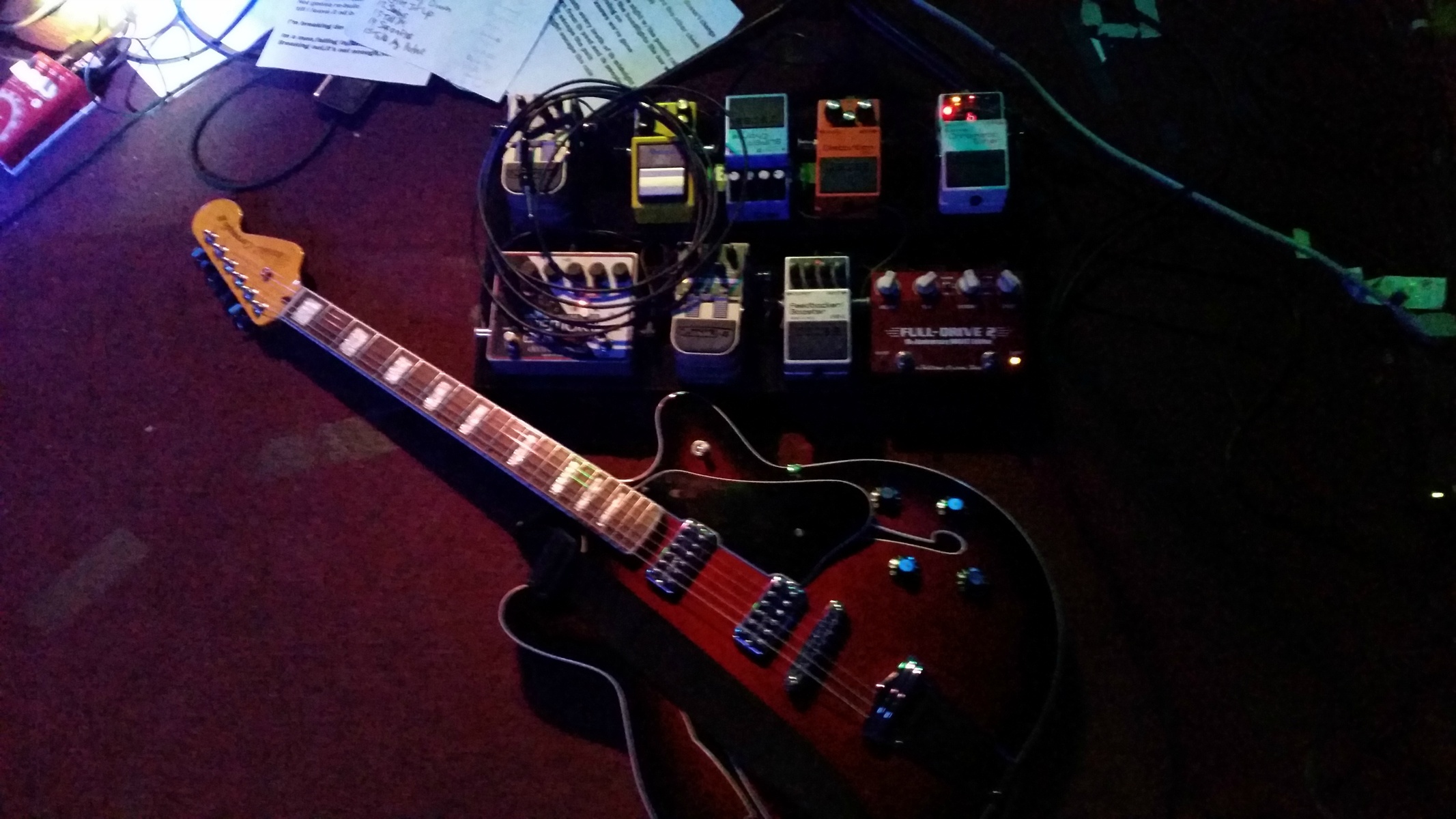 Music Gear Setup by nikfarr featuring Boss PS-6 Harmonist, Fulltone Full Drive 2 10th Anniversary Mosfet Edition, and Fender Coronado Electric Guitar