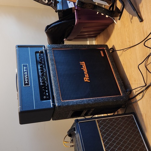 Photo of Randall R212 and more gear in a guitar and amplifier