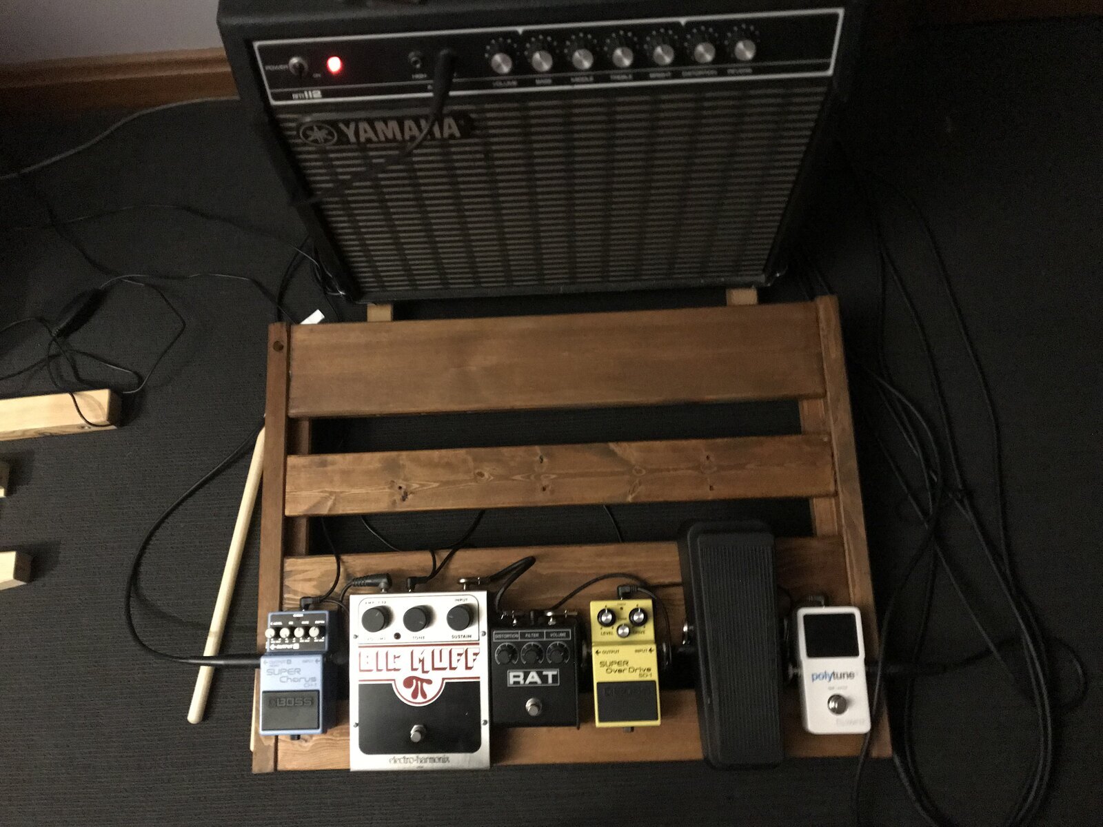 Pedalboard by eli_candy featuring Electro-Harmonix Big Muff Pi, TC Electronic PolyTune 3, and Boss CH-1 Super Chorus and 4 more pieces of gear