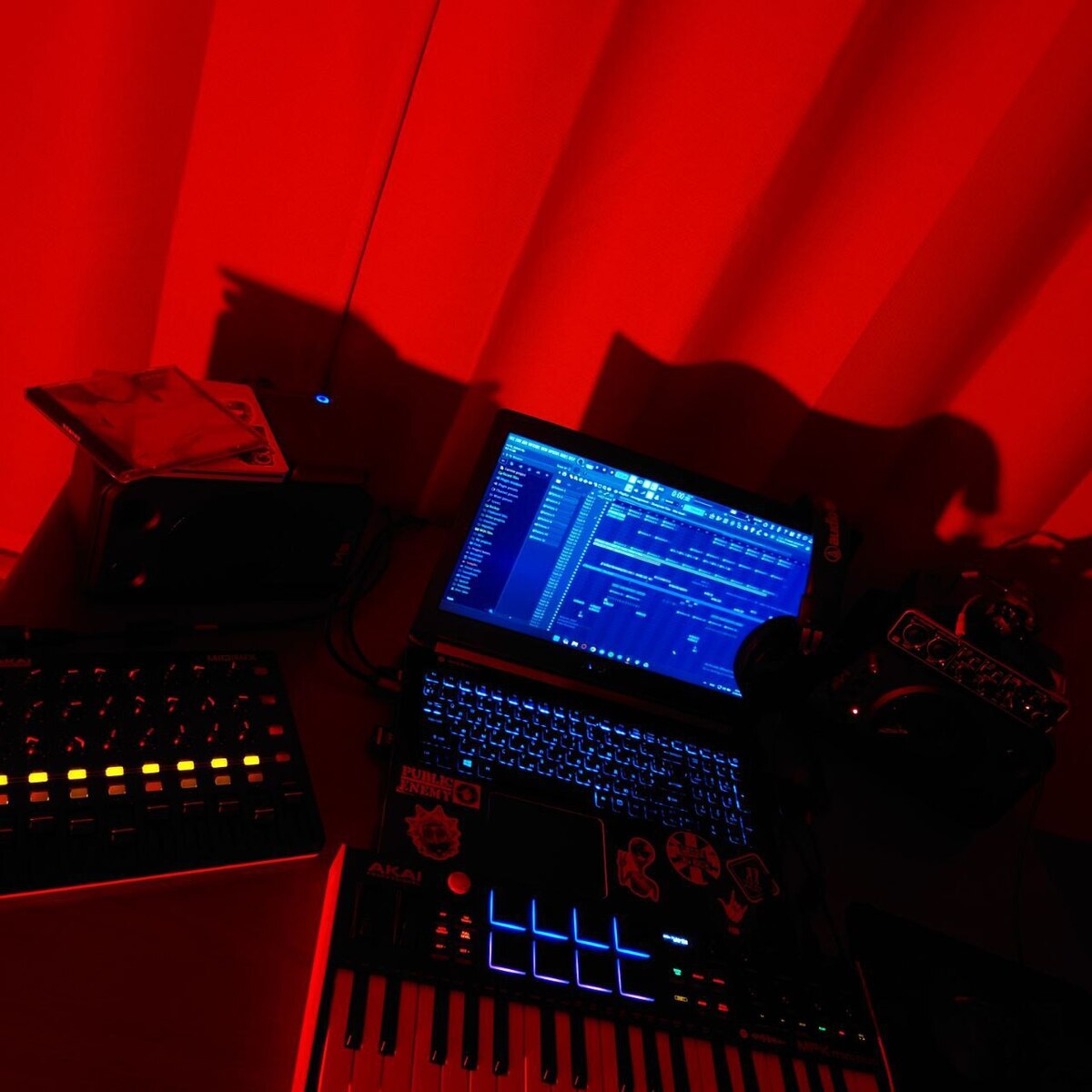 Electronic Studio Setup by man1k featuring Behringer U-Phoria UMC204HD, Zoom H1n, and Transcend 1TB shockproof HDD and 6 more pieces of gear