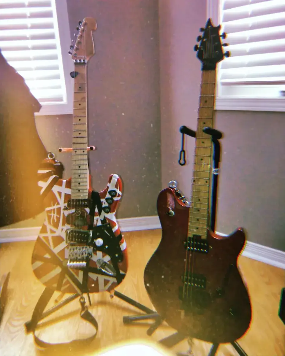 Metal Music Gear Setup by lucas_wimmer featuring Custom-Built "Frankenstrat" Guitar and EVH Wolfgang Special