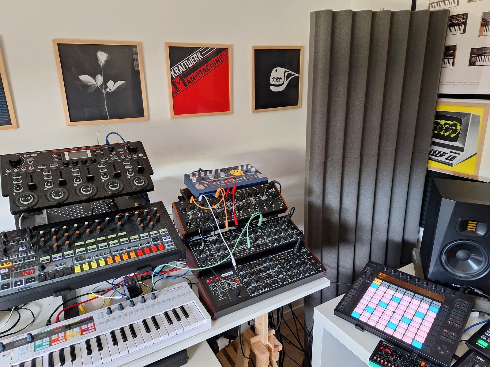 Electronic Studio Setup by commuter featuring Behringer Pro-1, Behringer Kobol Expander Semi-modular Analog Synthesizer, and Behringer Pro-800 and 6 more pieces of gear