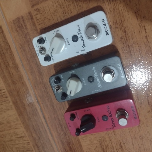 Photo of Mooer Hustle Drive and more gear in a pedalboard, studio, and live