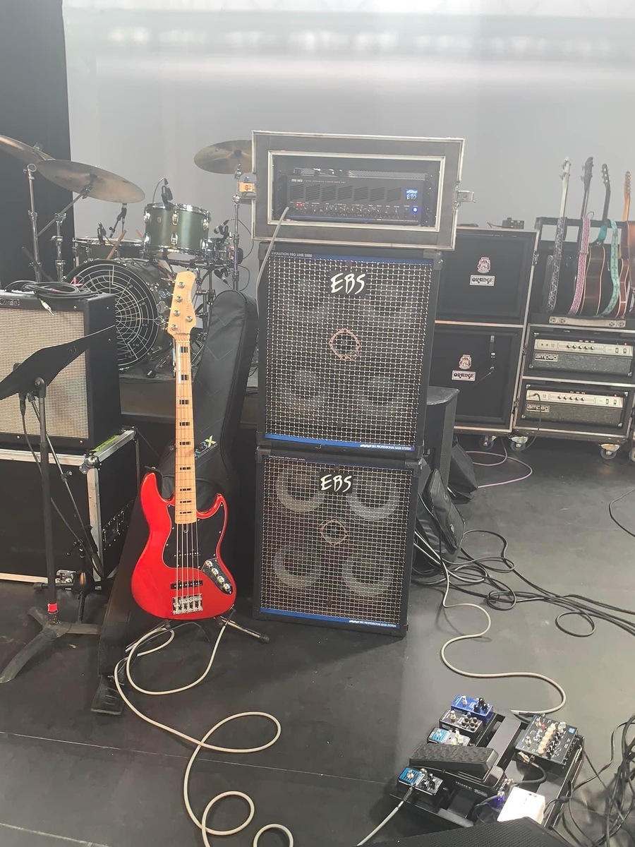 EBS Live Rig by jclarkjams featuring Sire USA V7 Bass Alder, EBS 802 750-Watt High Dynamics Linear Solid State Bass Amp Head, and EBS ProLine 410