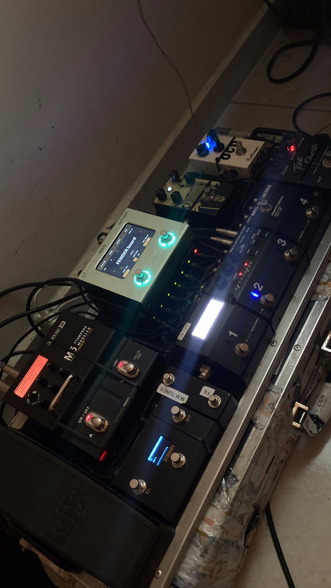 Pedalboard by johnnymello featuring Line 6 M5 Stompbox Modeler, Boss MS-3 Multi Effects Switcher, and Electro-Harmonix Single Expression Pedal and 6 more pieces of gear