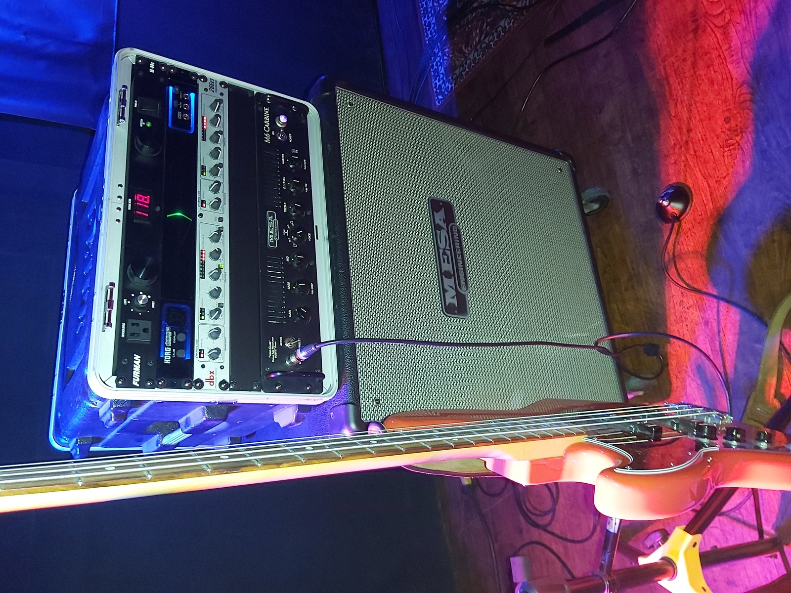 Metal Live Rig by glen_mcdonall featuring Mesa/Boogie M6 Carbine 600 Watt Bass Head, Mesa/Boogie Traditional Powerhouse 4x10 Bass Cabinet, and DBX 266xs Compressor/Gate and 2 more pieces of gear