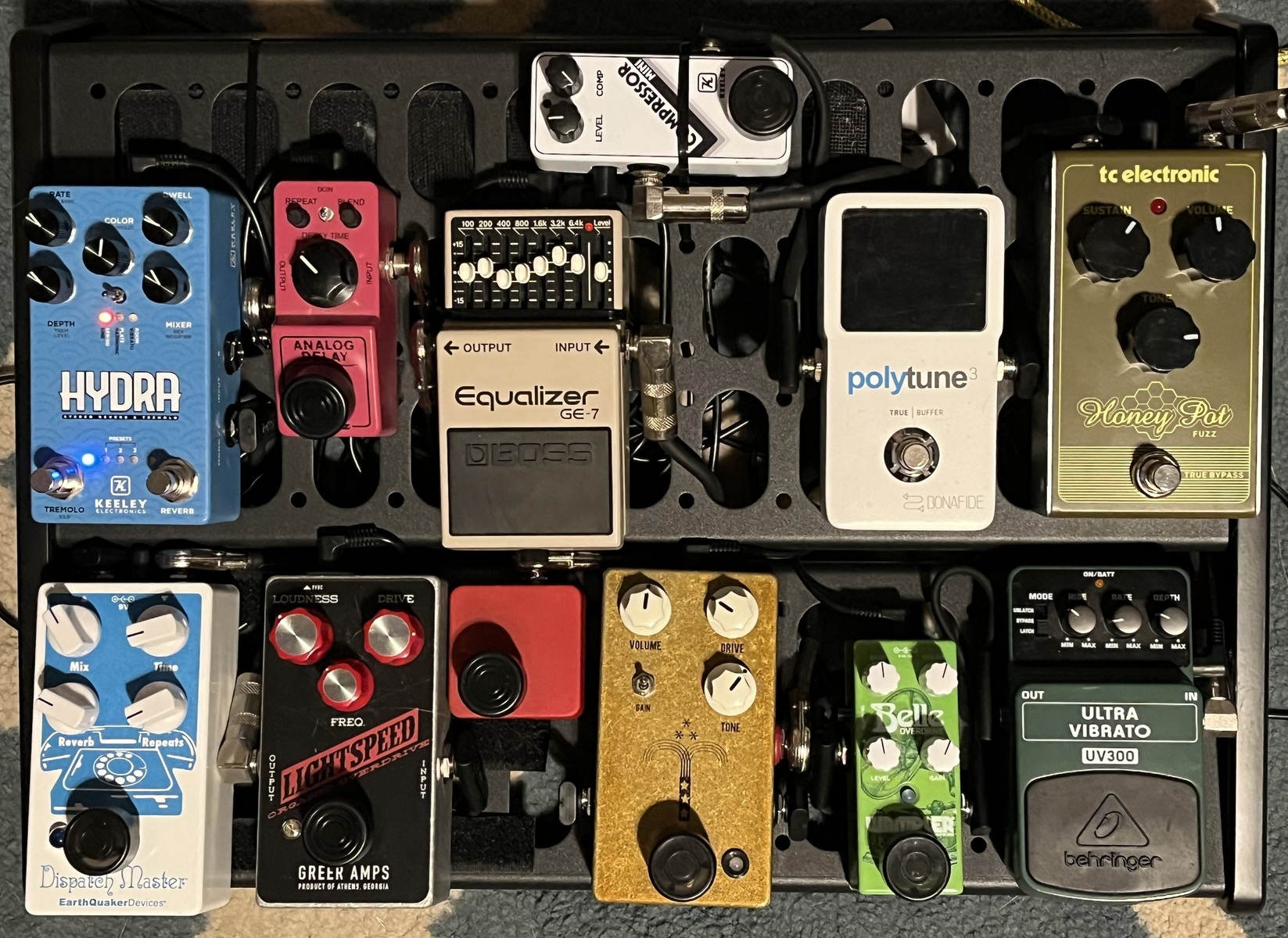 Country Pedalboard by timwasem featuring Greer Amps Lightspeed Organic Overdrive, Wampler Belle, and JHS Morning Glory V4 and 9 more pieces of gear