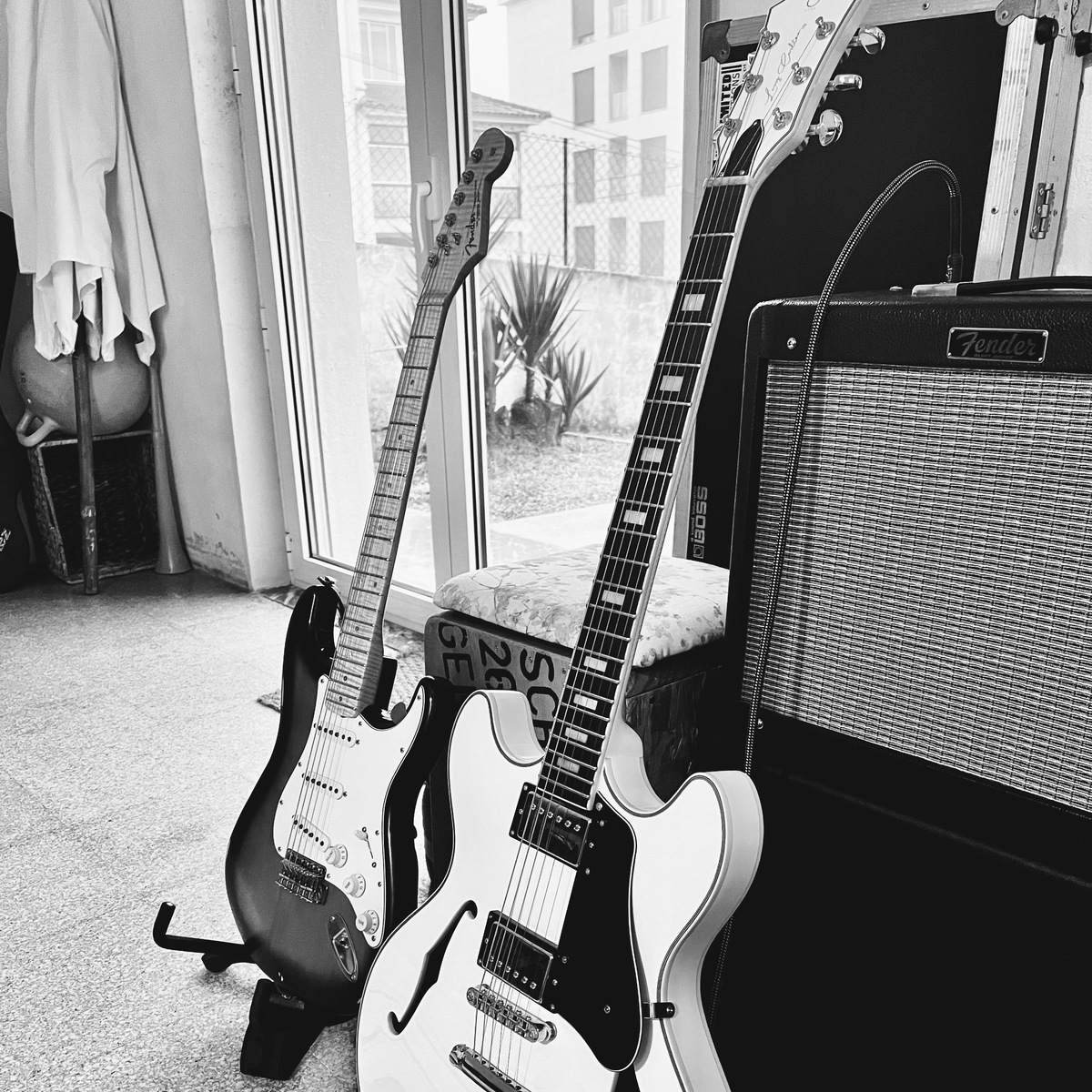 Fender Amp Rig by pedromoreira featuring Fender Stratocaster Electric Guitar, Sire USA Larry Carlton Signature H7, and Fender Blues Junior IV