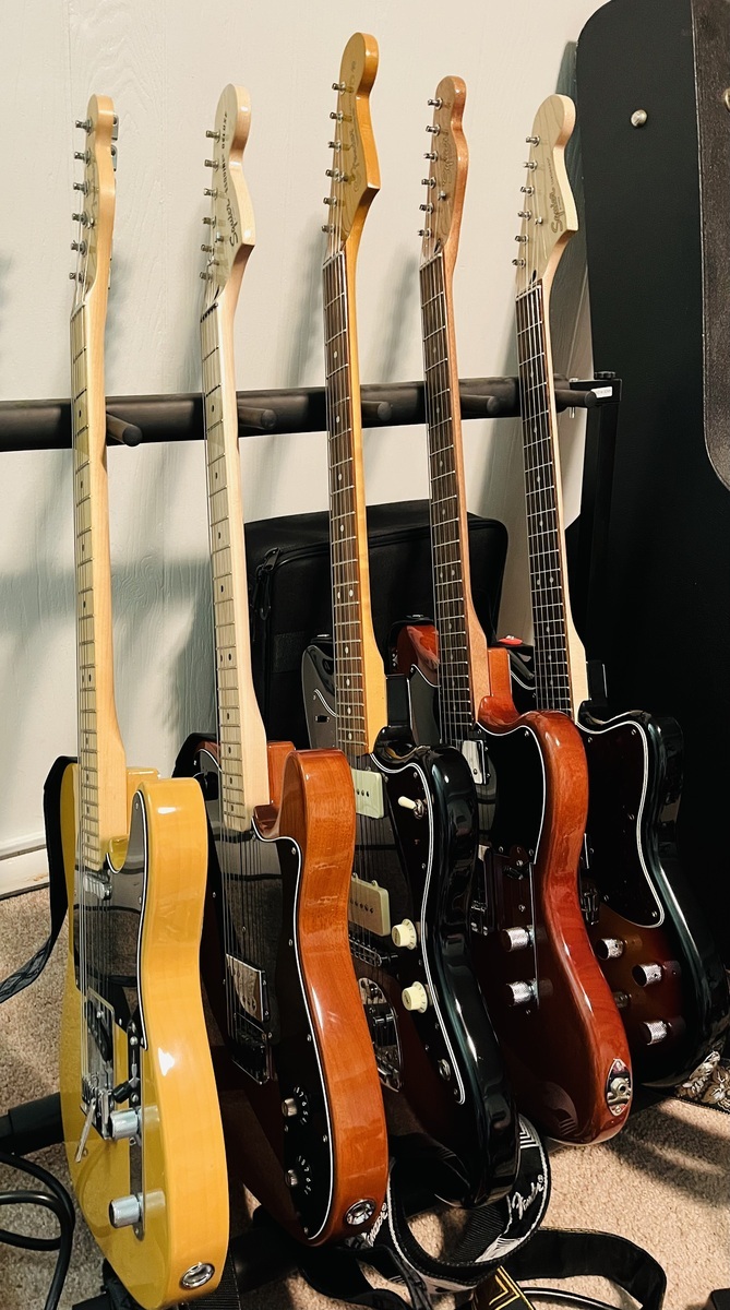 Hip Hop Music Gear Setup by timwasem featuring Fender Player Telecaster, Squier FSR Paranormal Offset Telecaster SH, and Squier Paranormal Series Toronado and 2 more pieces of gear