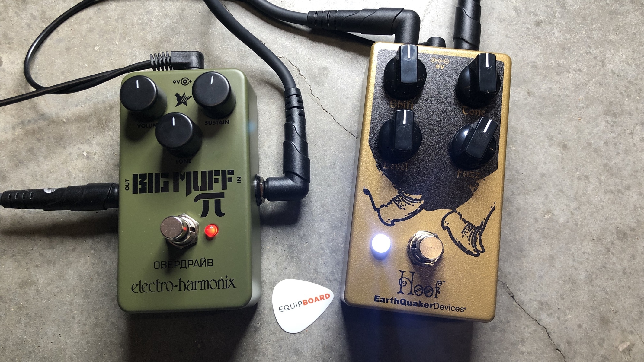Country Pedalboard by equipboard featuring Electro-Harmonix Green Russian Big Muff Reissue and EarthQuaker Devices Hoof V2
