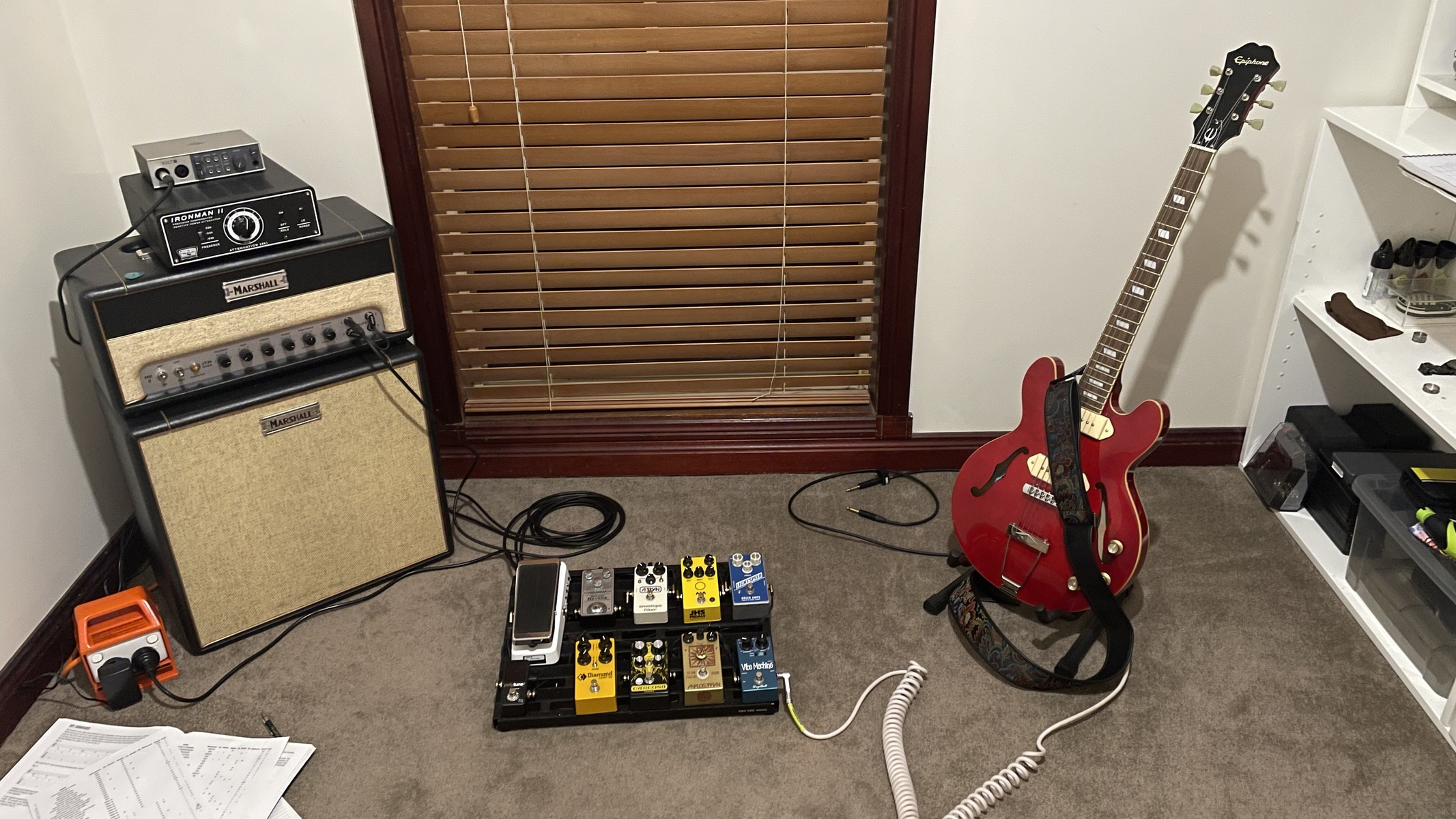 Country Pedalboard by tomisfer featuring Epiphone Casino Coupe, Marshall ST20H Studio JTM, and Marshall ST112 Studio JTM and 11 more pieces of gear
