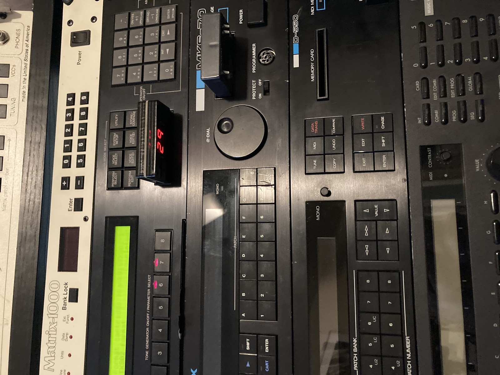 Electronic Synth Setup by deepsignalstudios featuring Oberheim Matrix 1000, Yamaha TX802, and Roland MKS-70 and 3 more pieces of gear
