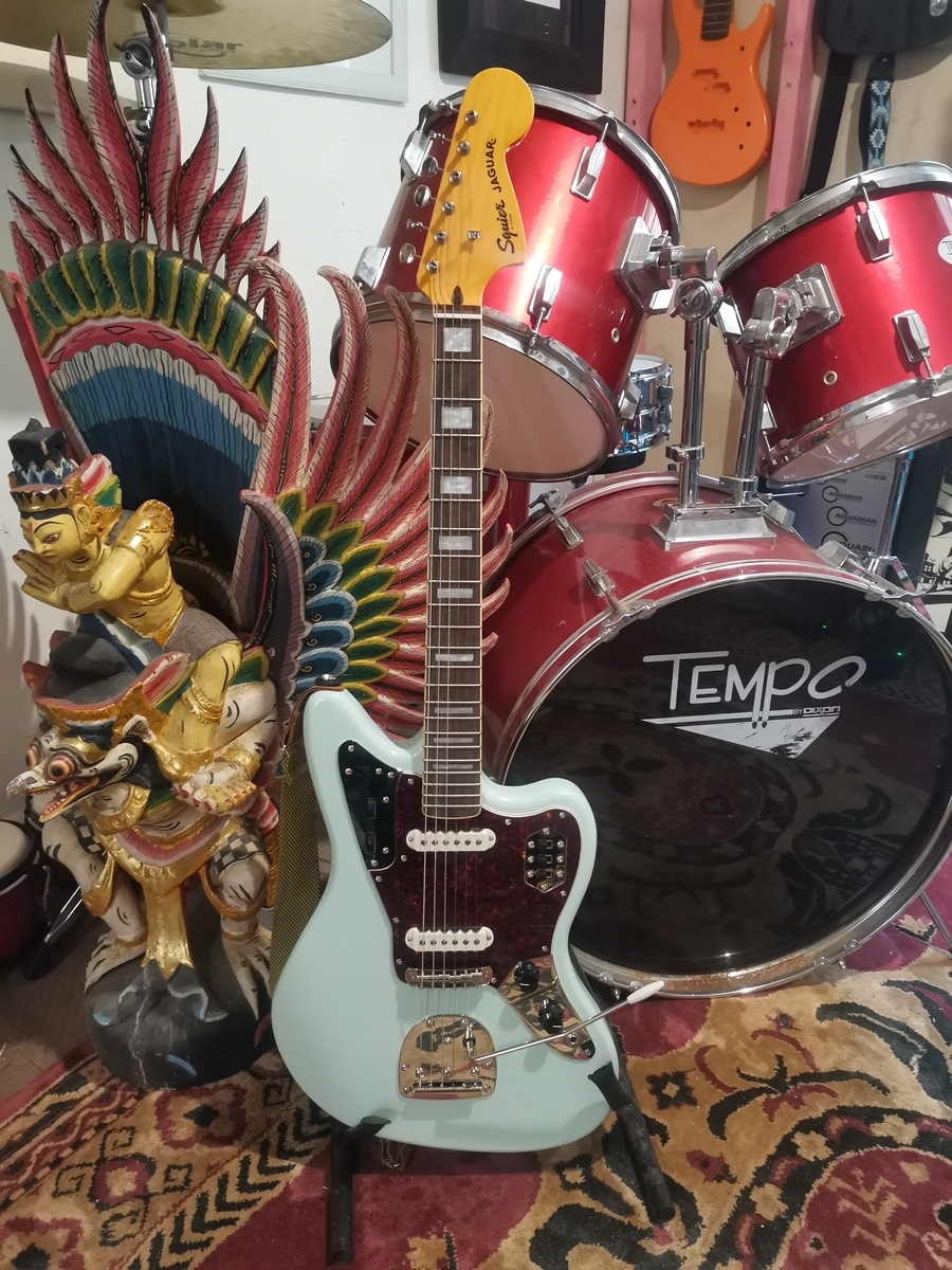 Squier Drum Kit by sonic_thunders featuring Squier Classic Vibe '70s Jaguar and Dixon Drumkit