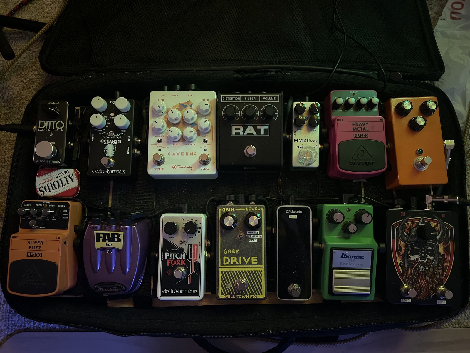 Metal Pedalboard by tylerrosier featuring TC Electronic Ditto Looper, Electro-Harmonix Oceans 11, and Keeley Caverns V2 and 12 more pieces of gear