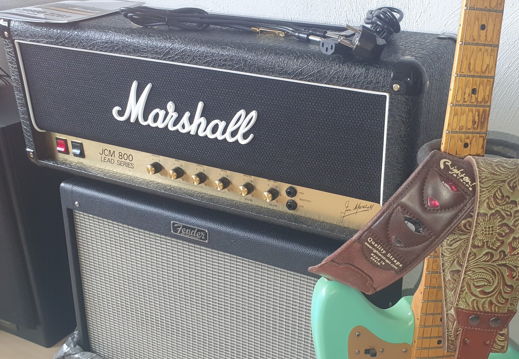 Metal Amp Rig by hashimoto featuring Marshall JCM800 2203, Fender Hot Rod Deluxe IV, and Squier 40th Anniversary Jazzmaster Vintage Edition and 1 more piece of gear