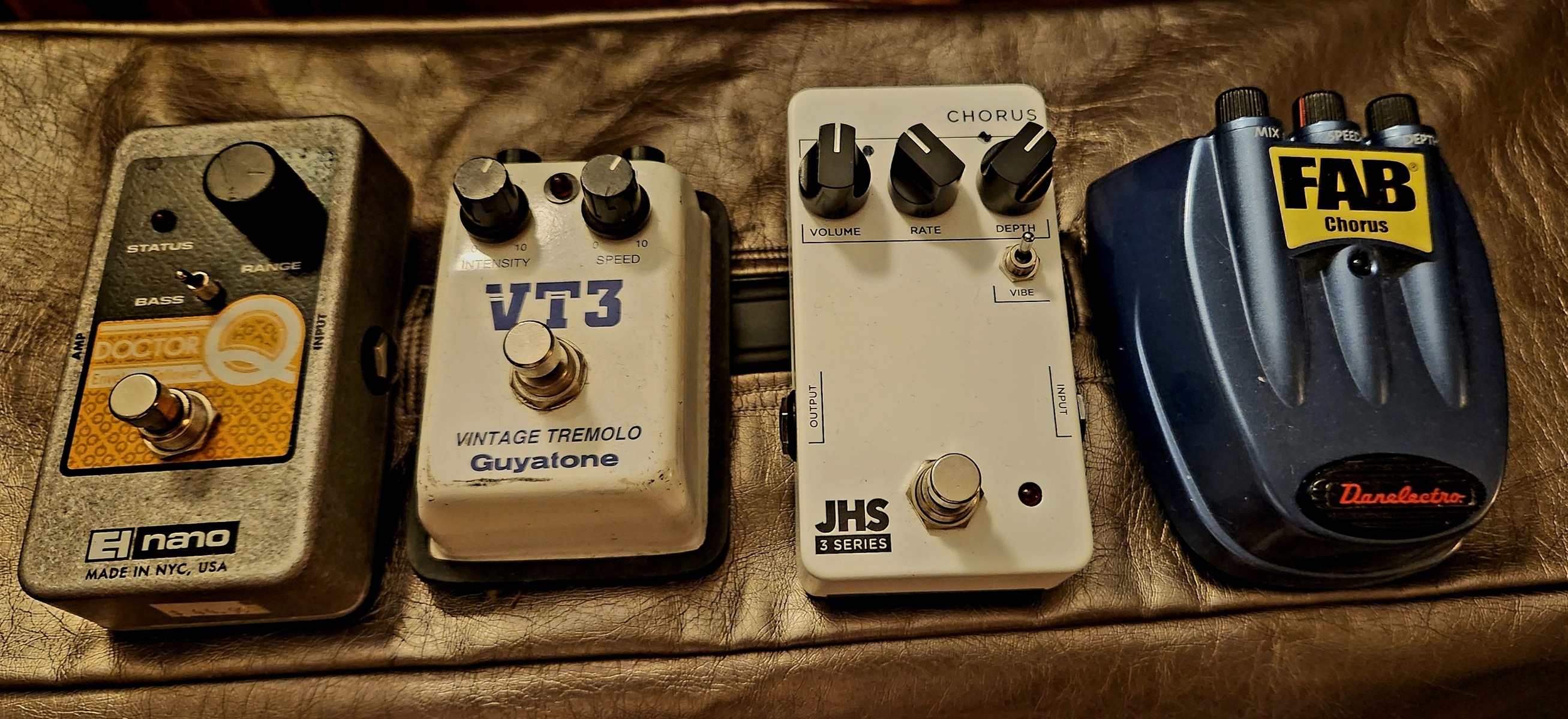 Pedalboard by bulwark616 featuring Electro-Harmonix Nano Doctor Q, Guyatone VT-3, and JHS 3 Series Chorus and 1 more piece of gear