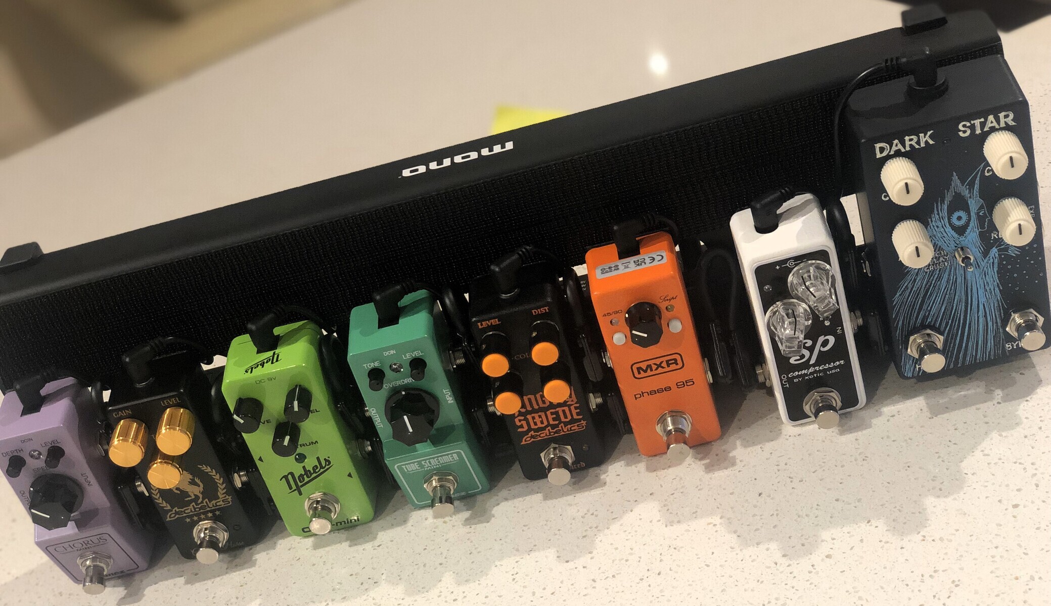 Metal Pedalboard by ca138 featuring Ibanez Chorus Mini, Decibelics Golden Horse, and Nobels ODR-mini and 7 more pieces of gear