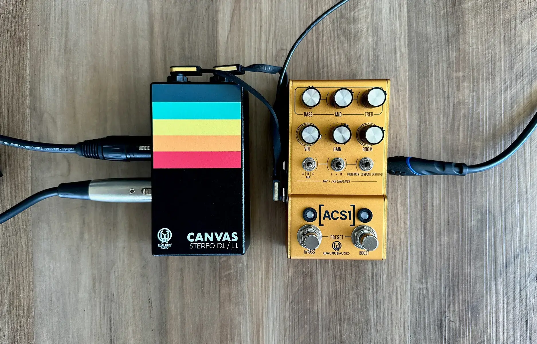 Pedalboard by equipboard featuring Walrus Audio Canvas Stereo Direct Injection Box and Walrus Audio MAKO Series ACS1
