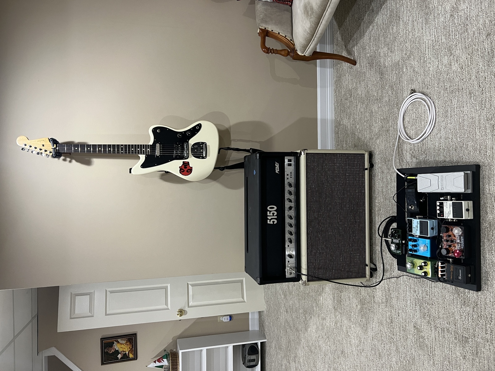 Metal Pedalboard by concubine featuring Fender Standard Jazzmaster HH, Peavey 5150 120-Watt Head, and Boss HM-2W Heavy Metal Waza Craft and 10 more pieces of gear