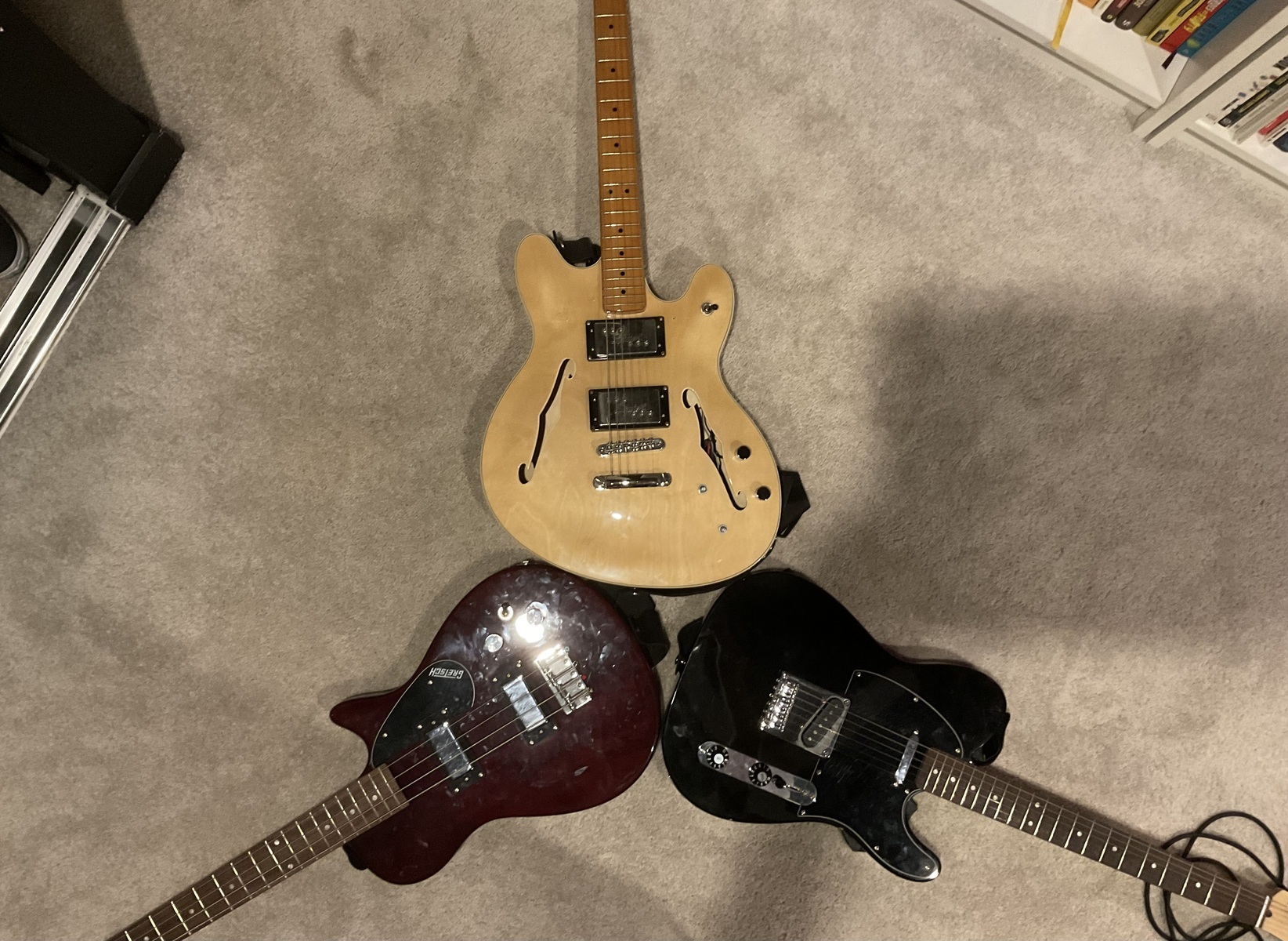 Squier Music Gear Setup by ttelecaster featuring Squier Classic Vibe Starcaster, Squier Telecaster, and Gretsch G2220 Electromatic Junior Jet Bass II