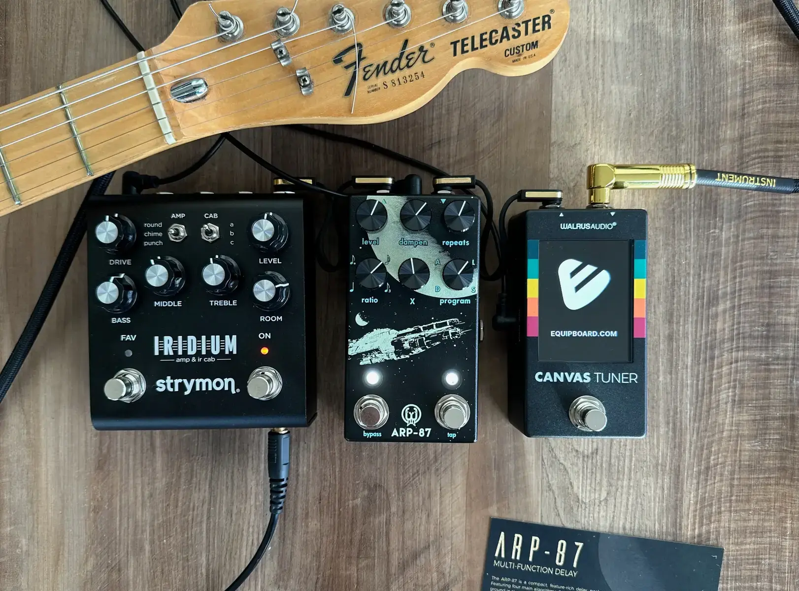 Walrus Audio Pedalboard by equipboard featuring Walrus Audio ARP-87, Strymon Iridium Amp & IR Cab, and Walrus Audio Canvas Tuner Pedal