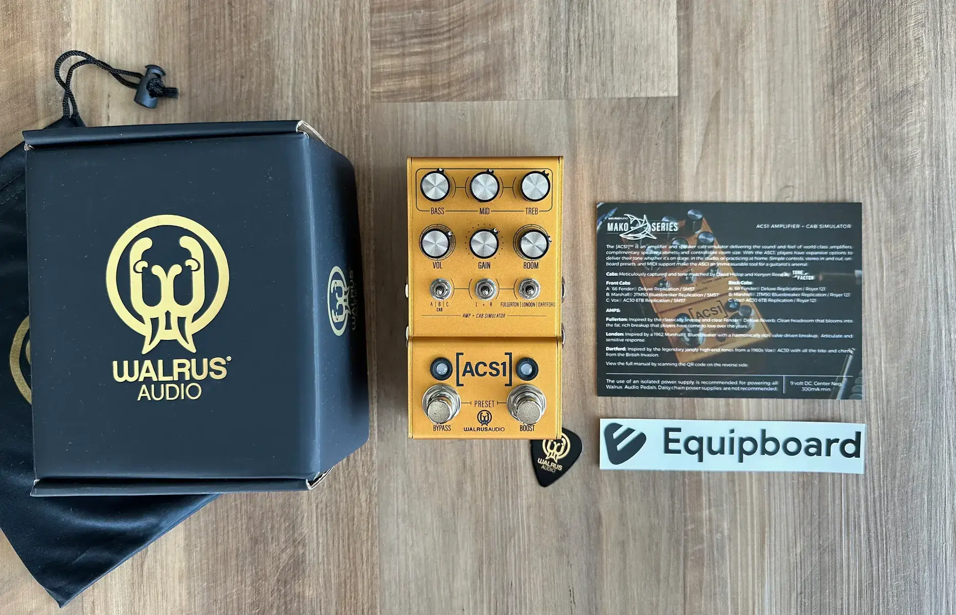 Pedalboard by equipboard featuring Walrus Audio MAKO Series ACS1