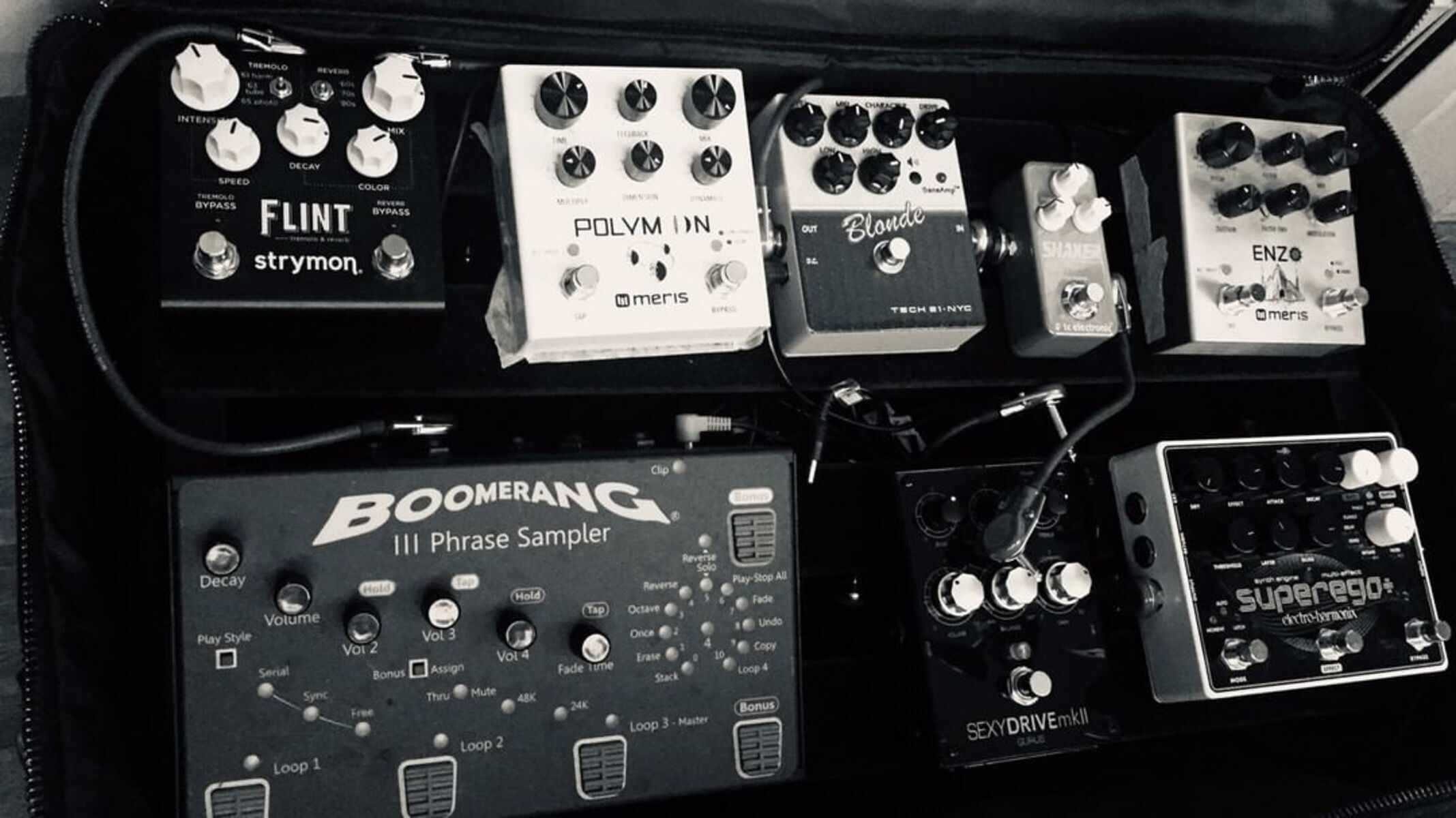 Country Pedalboard by gilles_vardon featuring Boomerang III Phrase Sampler, Strymon Flint, and Meris Polymoon and 5 more pieces of gear