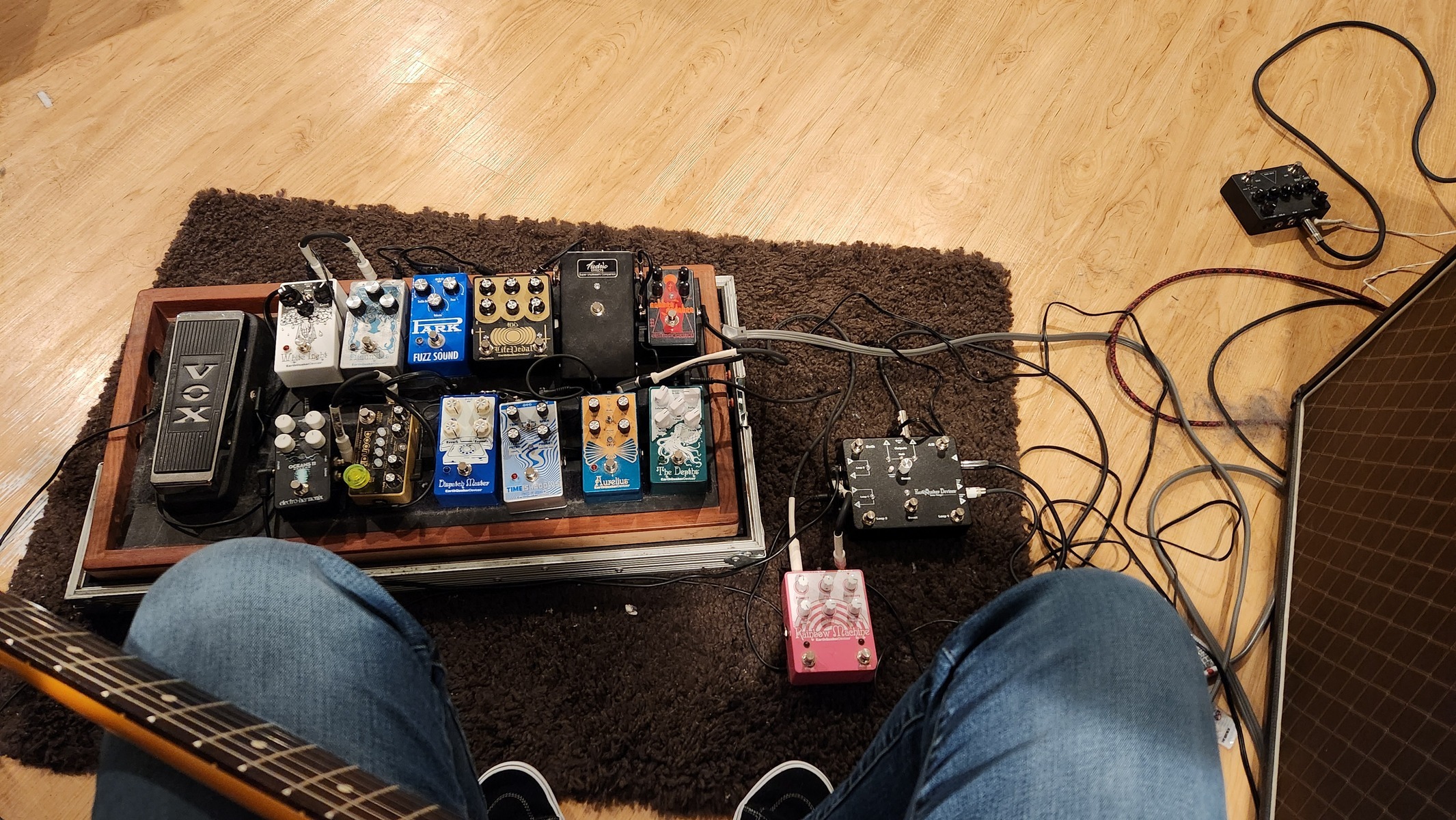 EarthQuaker Devices Pedalboard by mike_ramone featuring Vox V847A Wah, Electro-Harmonix Oceans 11, and Dawner Prince Electronics Boonar Multi-Head Drum Echo and 14 more pieces of gear