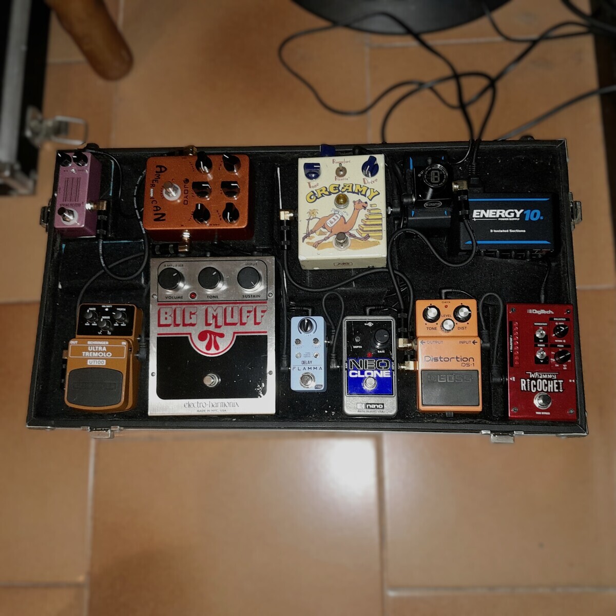 Pedalboard by filosofrog featuring DigiTech Whammy Ricochet, Boss DS-1 Distortion, and Swiff Audio C10 Tuner Mini Pedal and 7 more pieces of gear