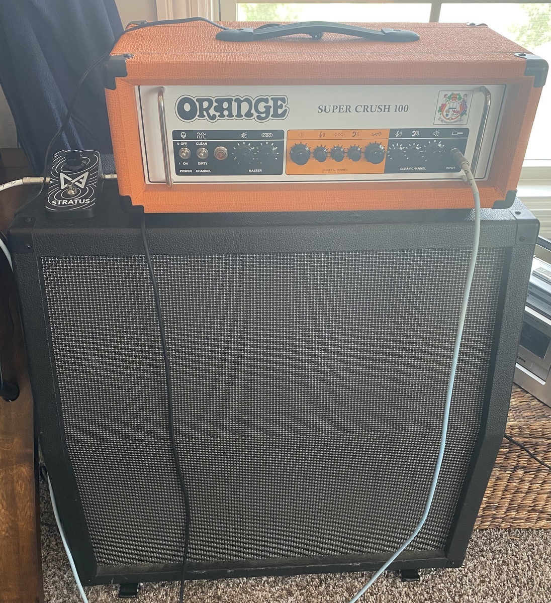 Studio Setup by vortex3 featuring Peavey Valveking 412 Slant, Orange Super Crush 100, and Chaos Audio Stratus