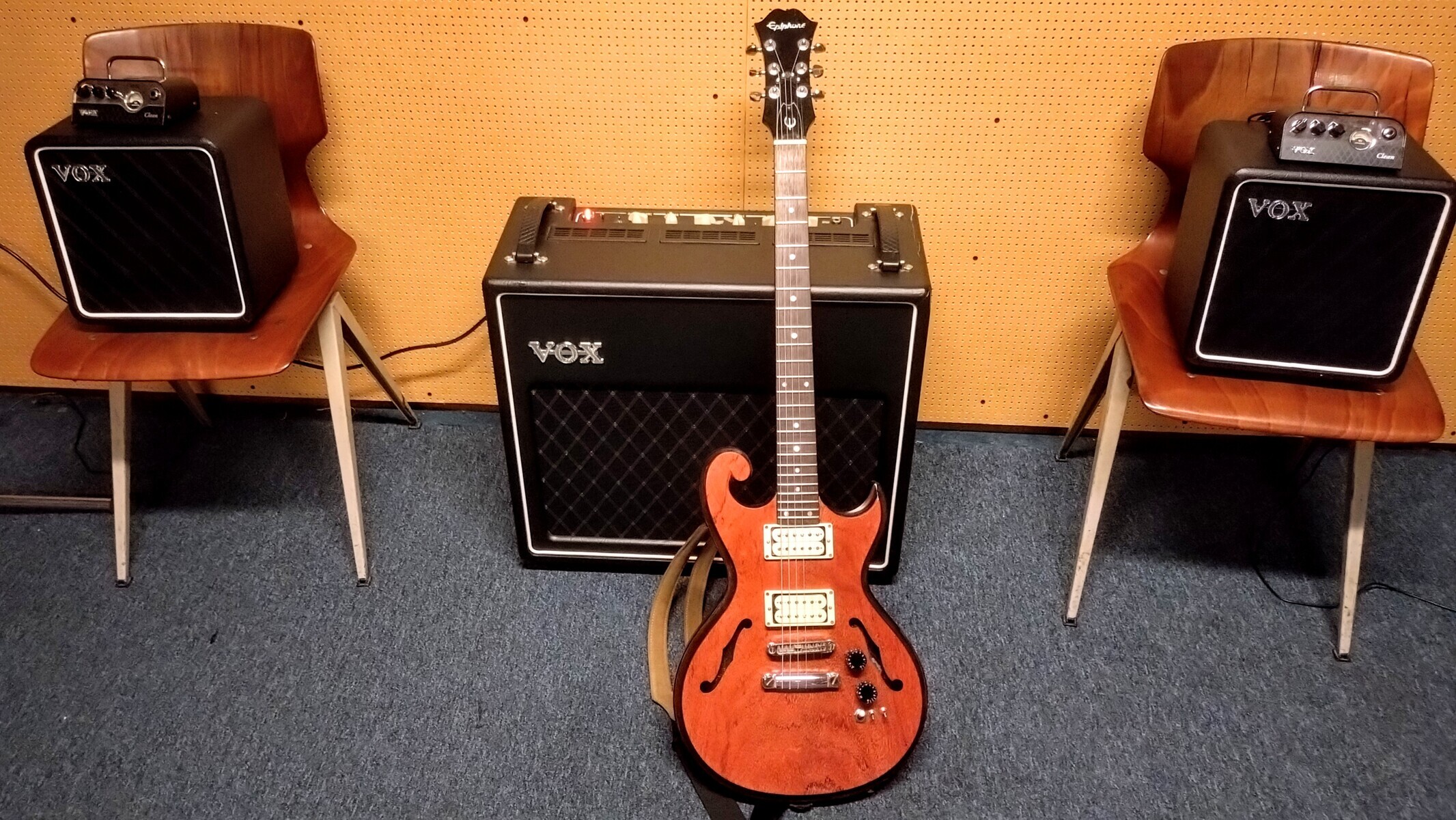 Vox Amp Rig by satoriforsale featuring Vox Tony Bruno TB35C1 combo, Vox MV50 Clean, and Vox BC108 and 1 more piece of gear